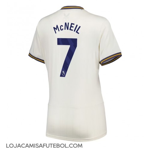 Camisa de Futebol Everton Dwight McNeil #7 Equipamento Alternativo Mulheres 2024-25 Manga Curta